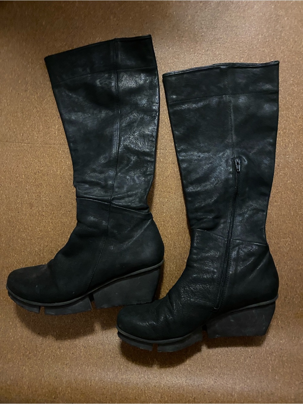 Women's Black Knee-High Leather Boots. trippen (German brand)
